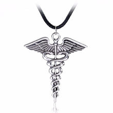 Load image into Gallery viewer, Caduceus Dark Silver Plated Necklace
